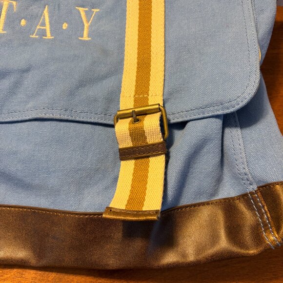 Pottery Barn Teen messenger bag canvas intials monogram TAY - Picture 2 of 14